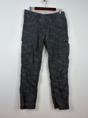 Polo Ralph Lauren Cargo Pants Mens 34 x 30 Gray Camo Cotton Slim Fit Army